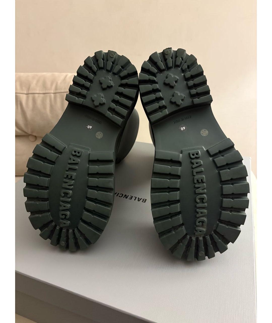BALENCIAGA Хаки резиновые высокие ботинки, фото 3