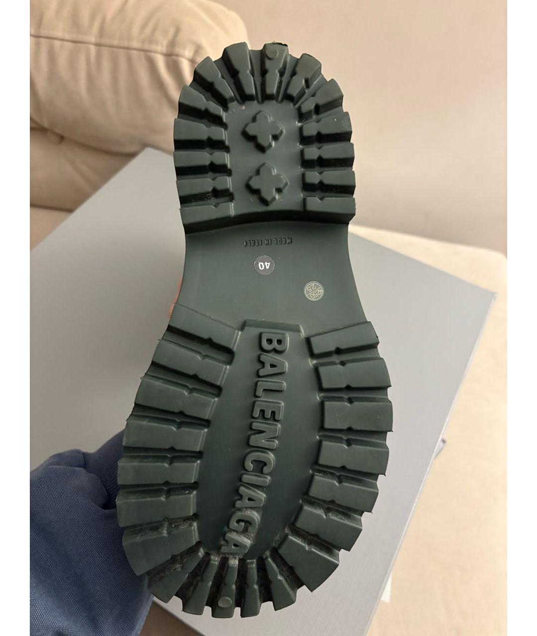 BALENCIAGA Хаки резиновые высокие ботинки, фото 6