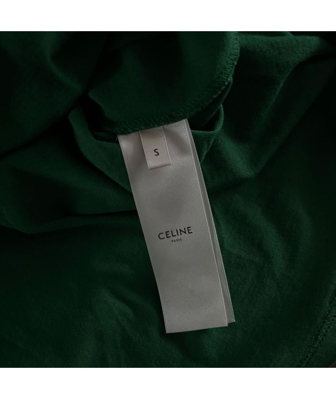 CELINE Зеленая хлопковая футболка, фото 6