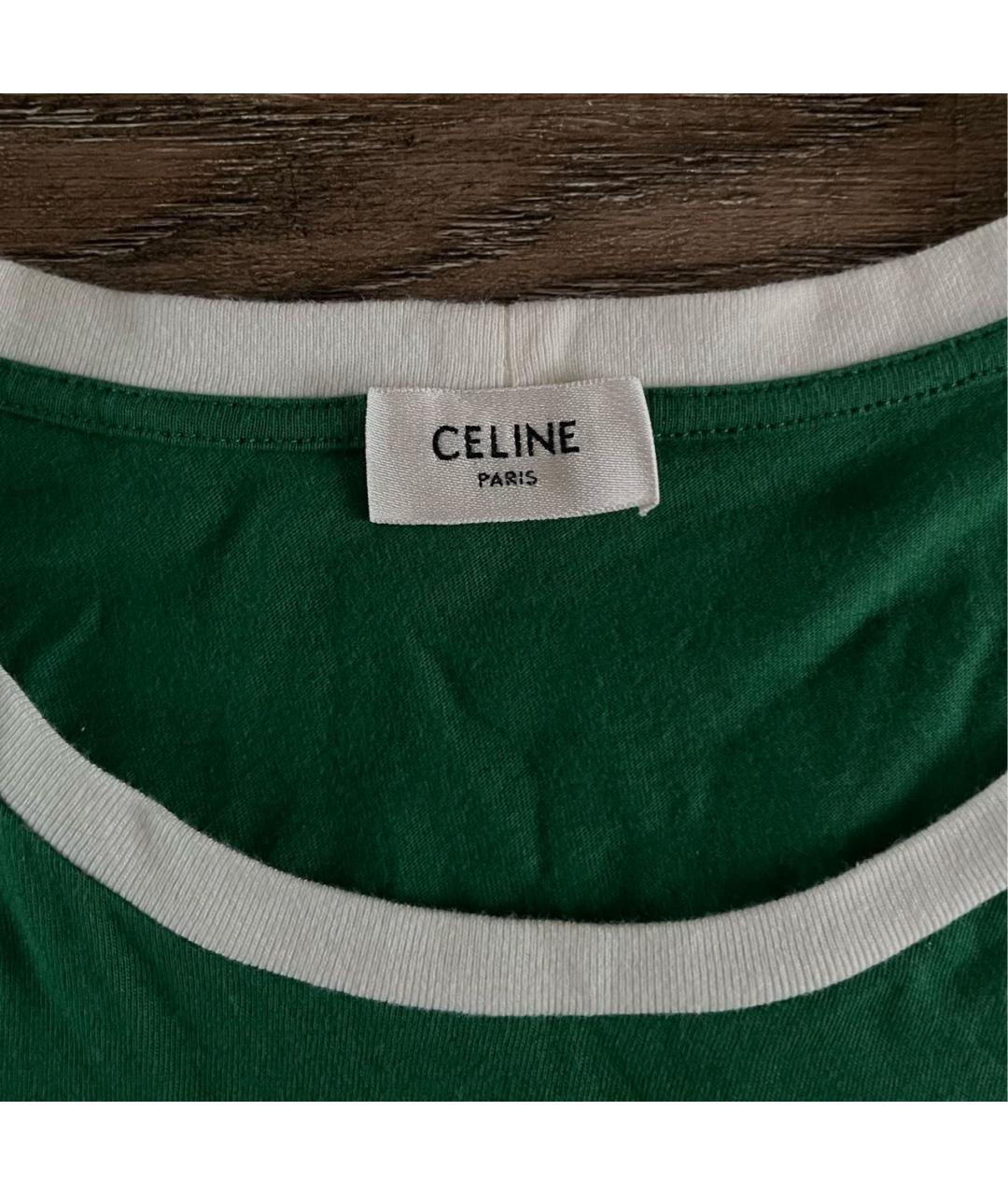 CELINE Зеленая хлопковая футболка, фото 5