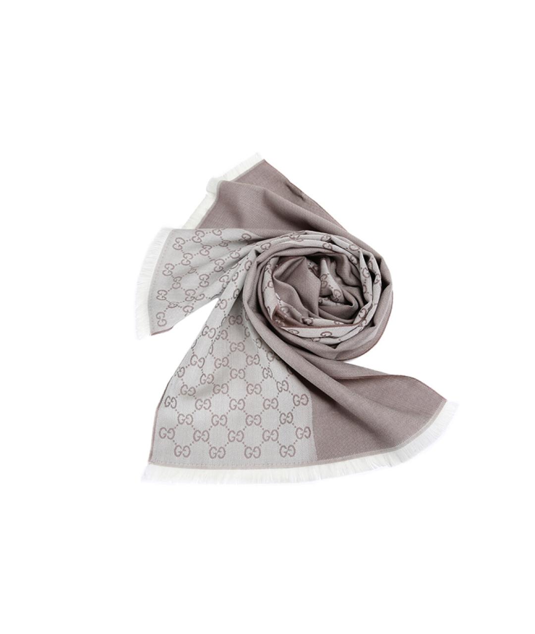 GUCCI Серый шарф, фото 2