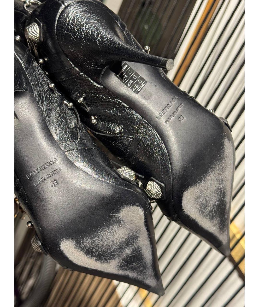 BALENCIAGA Черные кожаные ботфорты, фото 5