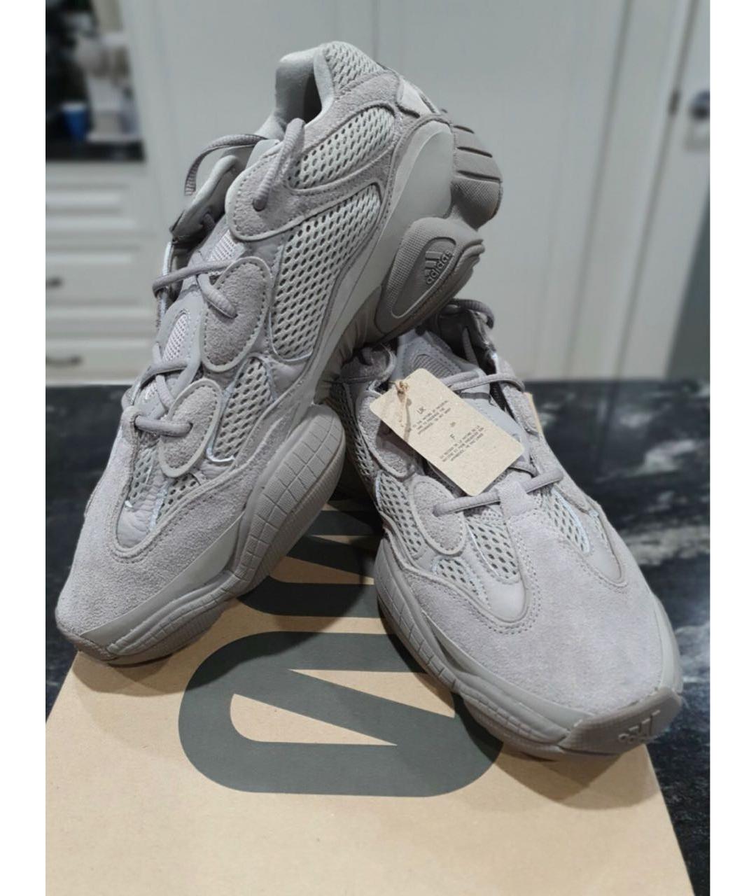 ADIDAS YEEZY Бежевые замшевые низкие кроссовки / кеды, фото 2