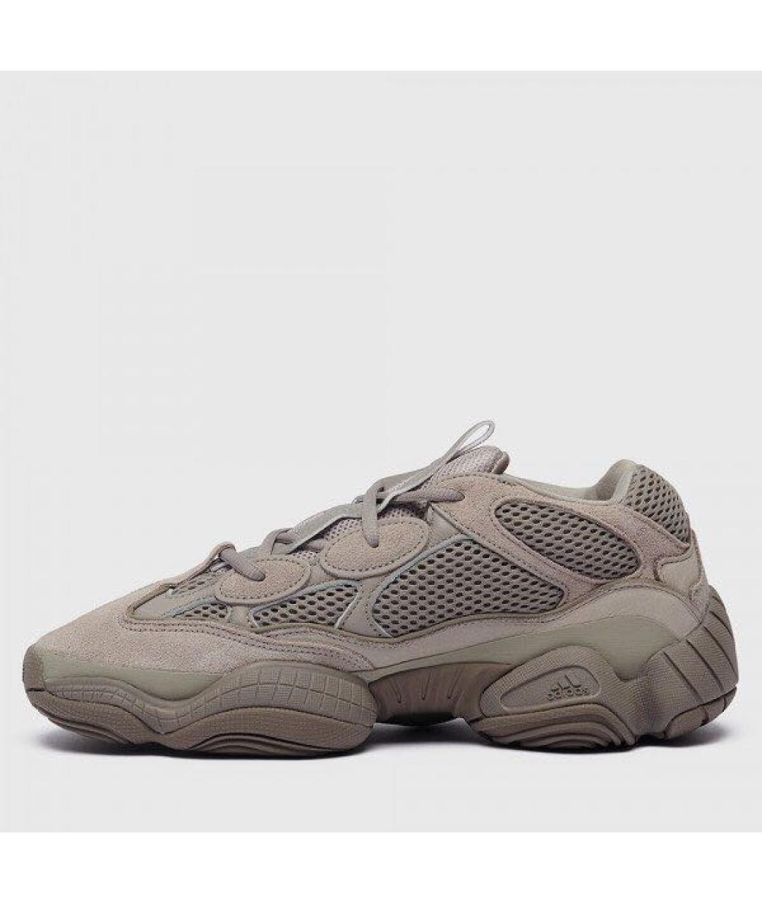 ADIDAS YEEZY Бежевые замшевые низкие кроссовки / кеды, фото 5