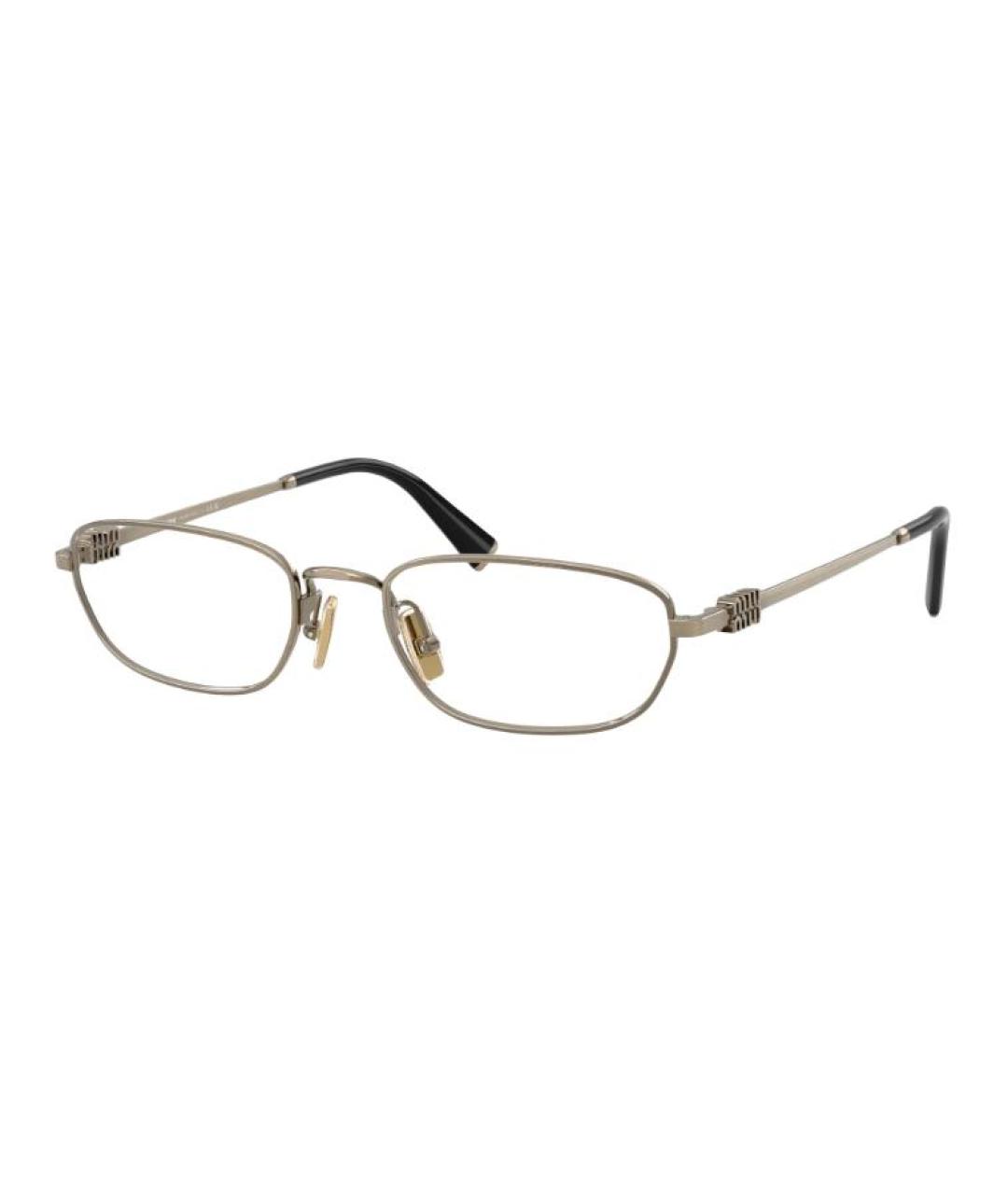 MIU MIU Золотые металлические солнцезащитные очки, фото 1