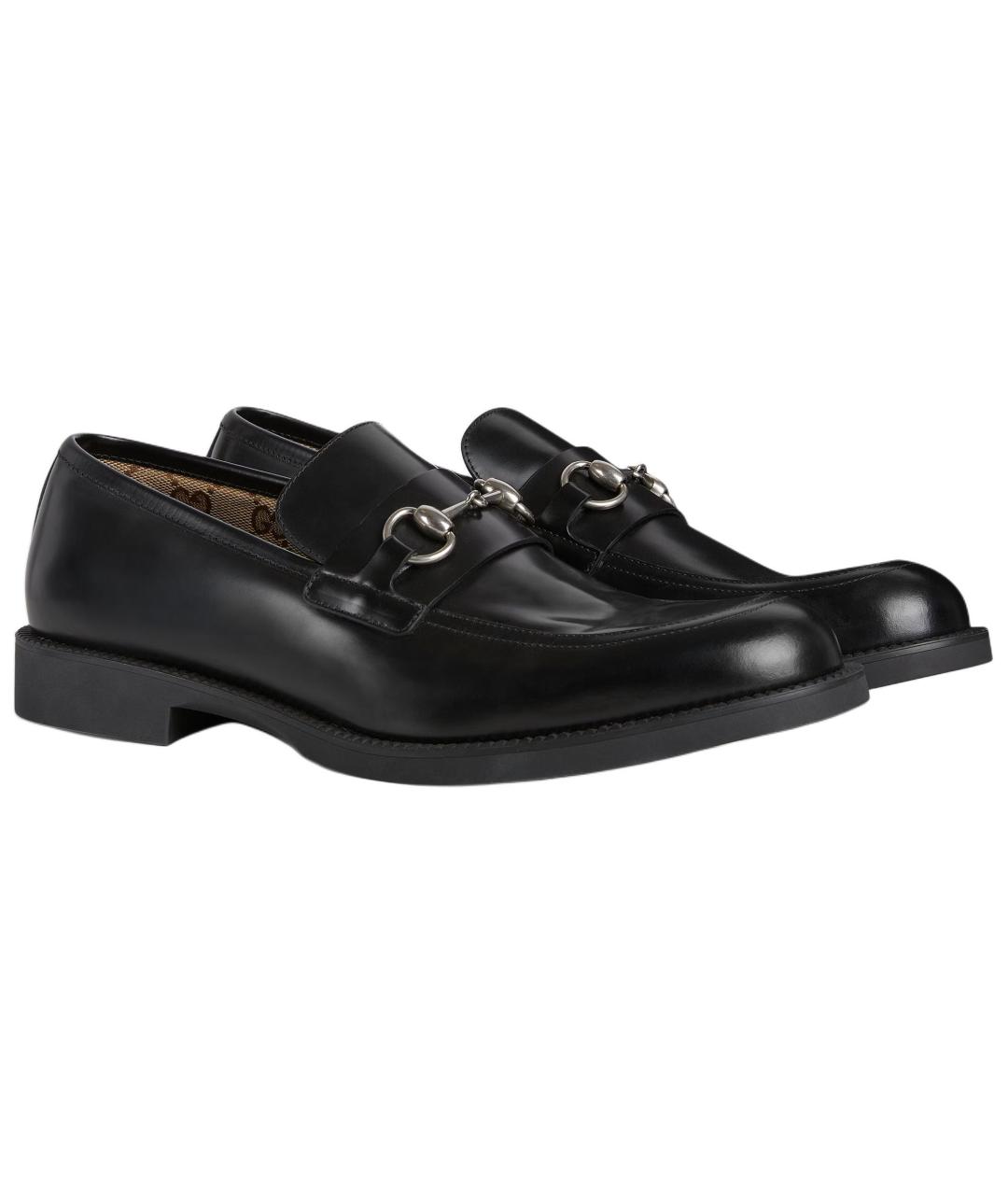 GUCCI Черные кожаные лоферы, фото 3