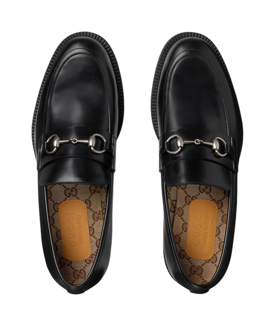 GUCCI Черные кожаные лоферы, фото 4
