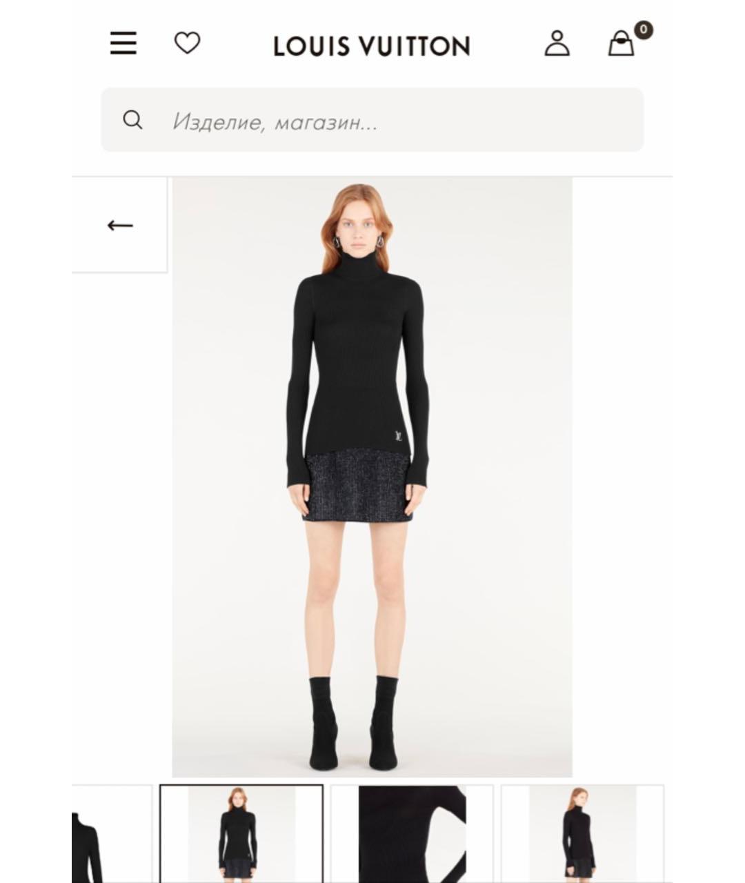 LOUIS VUITTON Черная шерстяная водолазка, фото 3