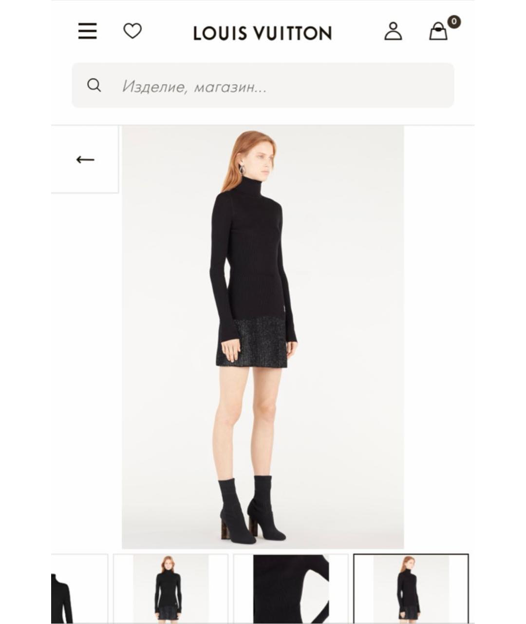 LOUIS VUITTON Черная шерстяная водолазка, фото 5