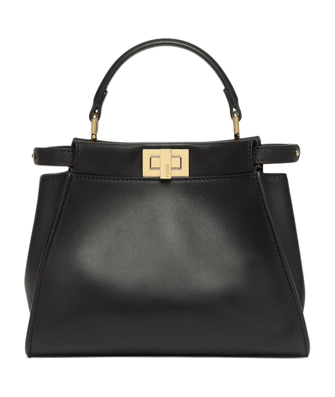 FENDI Черная кожаная сумка через плечо, фото 2