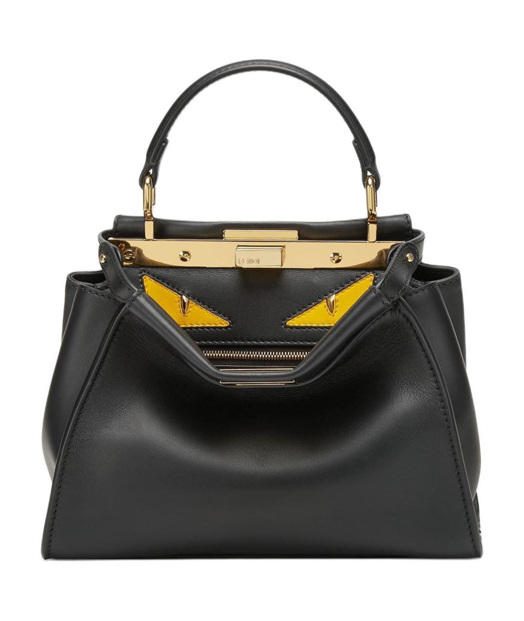 FENDI Черная кожаная сумка через плечо, фото 1