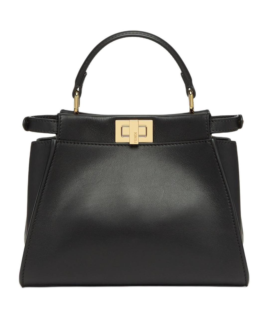 FENDI Черная кожаная сумка через плечо, фото 4