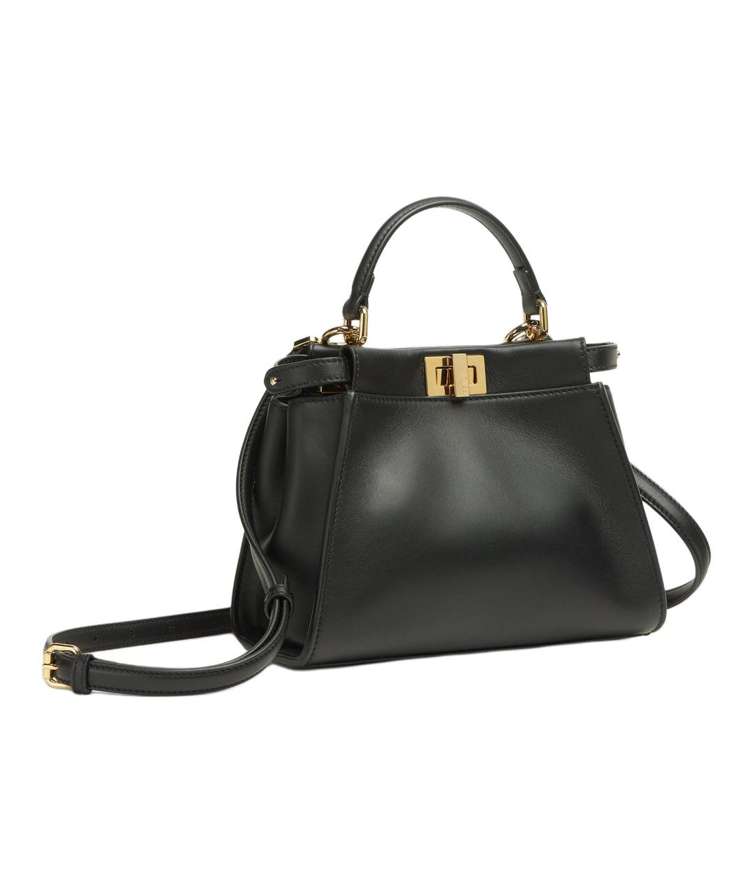 FENDI Черная кожаная сумка через плечо, фото 3