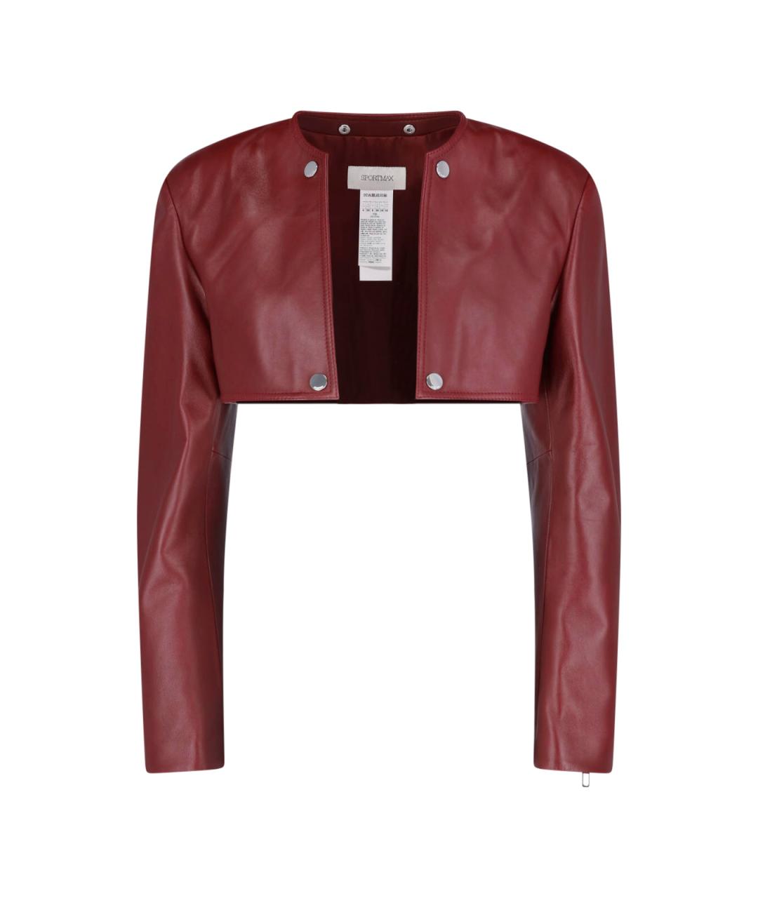SPORTMAX Красная кожаная куртка, фото 3