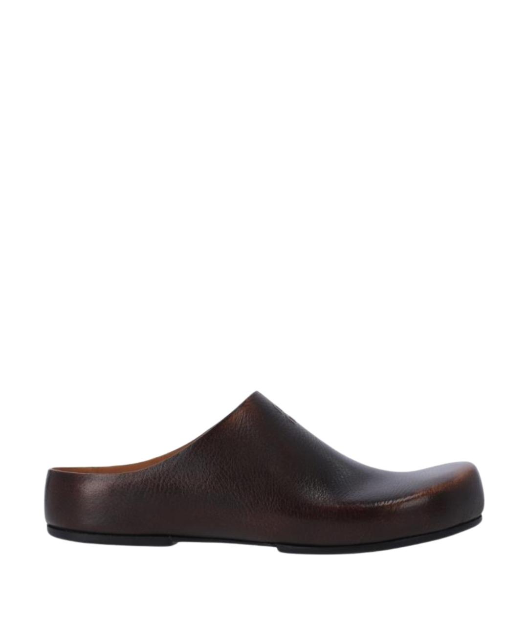 MIU MIU Коричневые кожаные сабо, фото 1