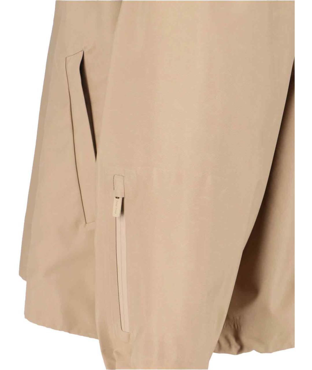 MIU MIU Бежевая полиэстеровая куртка, фото 3