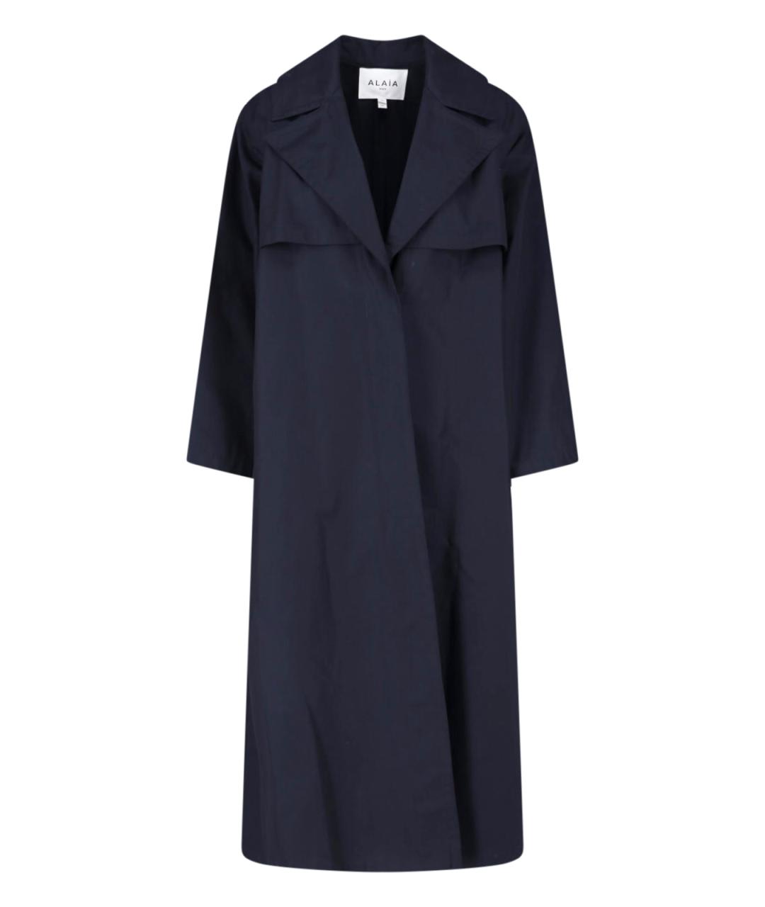 ALAIA Синий хлопковый тренч/плащ, фото 1
