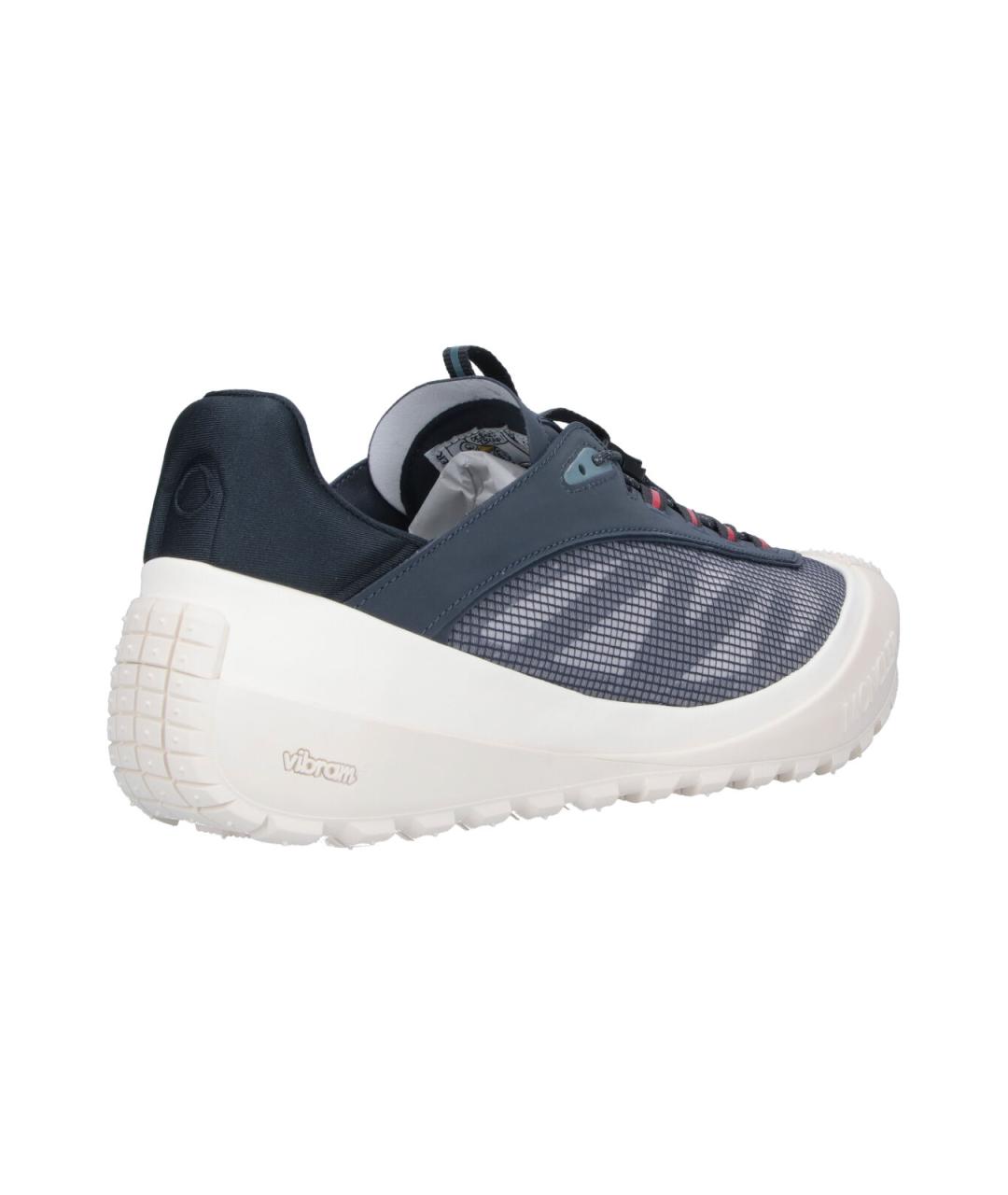 MONCLER Синие текстильные низкие кроссовки / кеды, фото 4