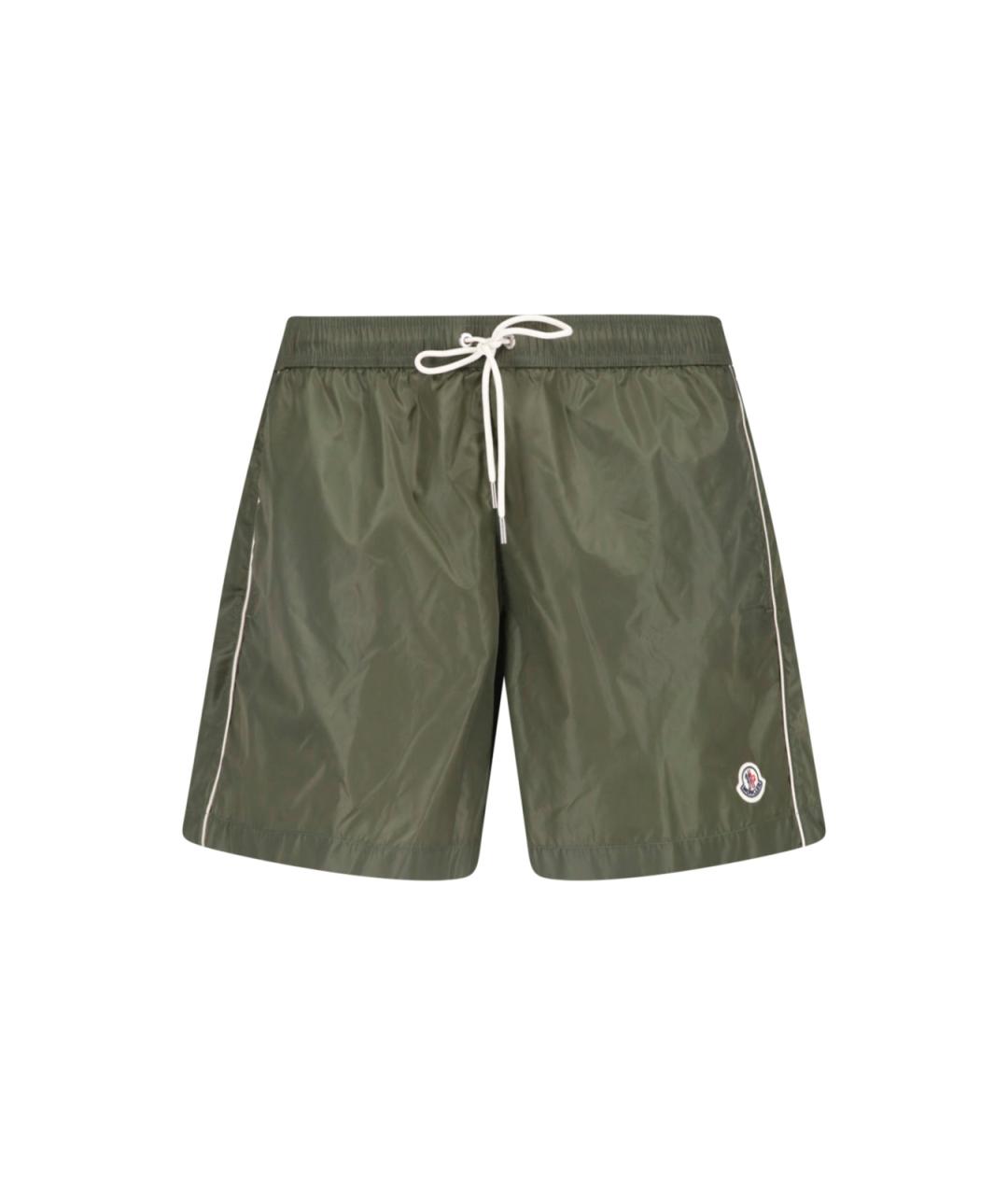 MONCLER Зеленые полиамидовые шорты, фото 1