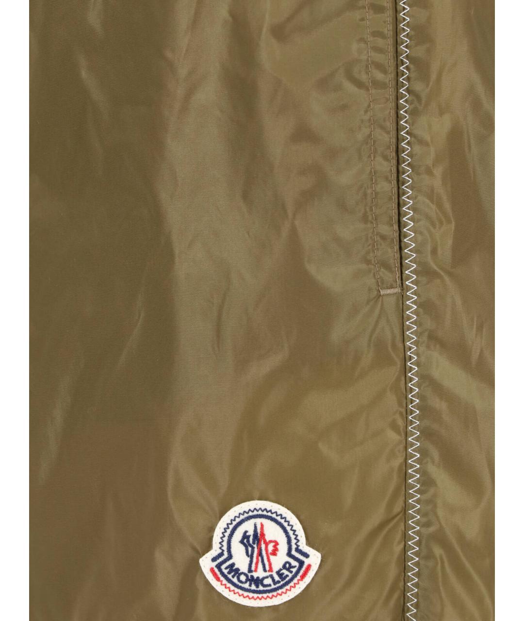 MONCLER Хаки полиамидовые шорты, фото 4