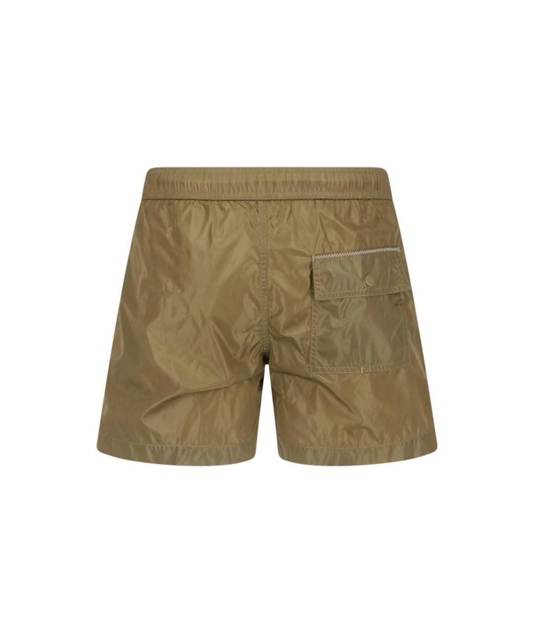 MONCLER Хаки полиамидовые шорты, фото 2