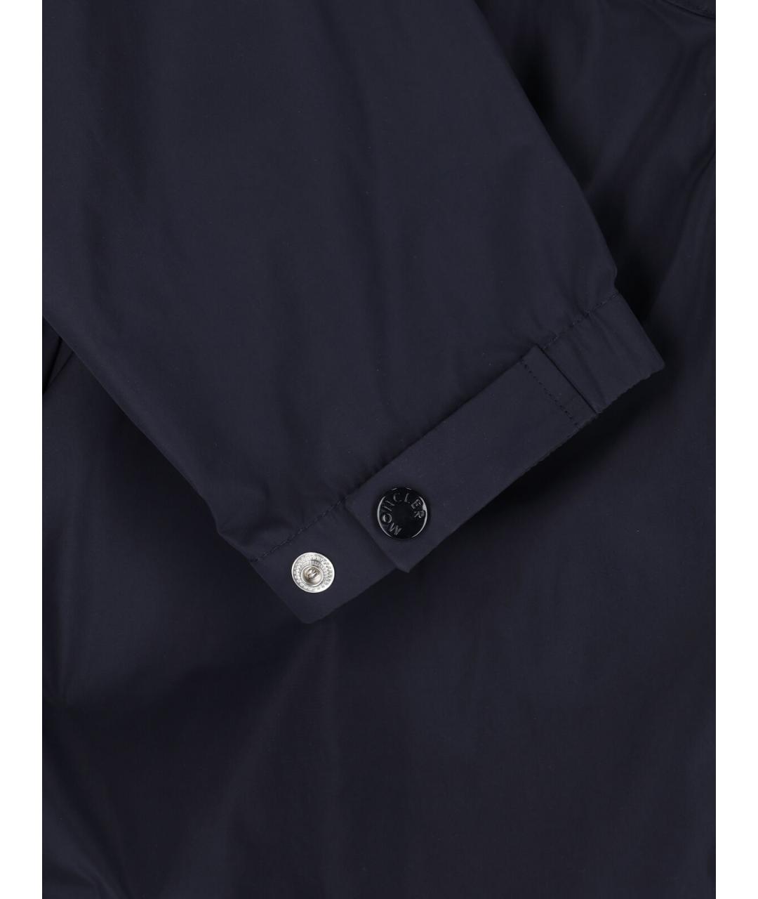 MONCLER Синяя полиэстеровая куртка, фото 5