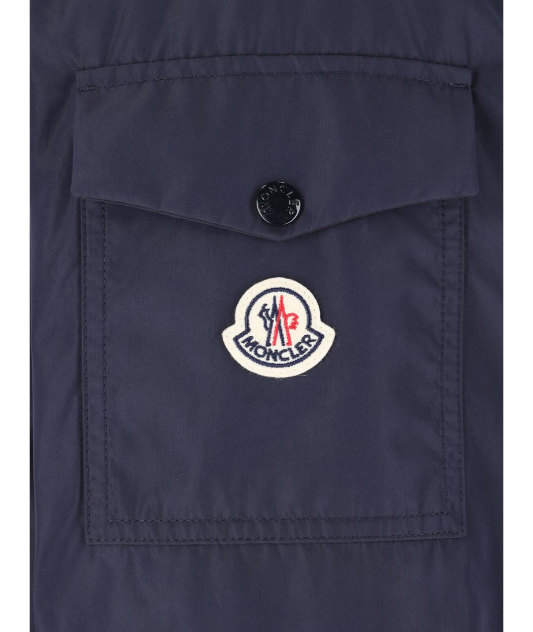 MONCLER Синяя полиэстеровая куртка, фото 3