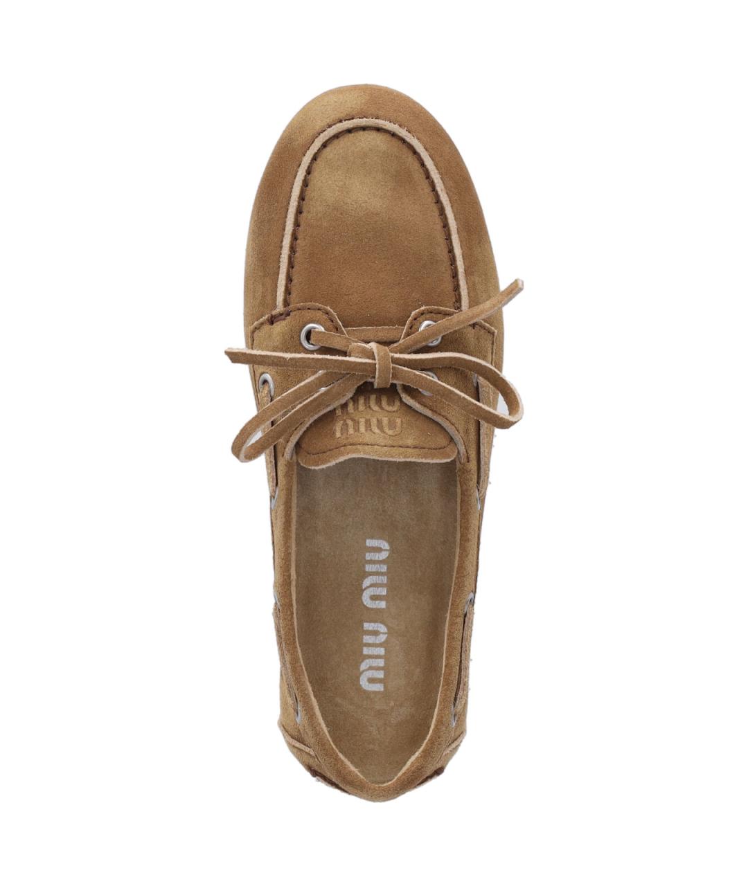 MIU MIU Коричневые замшевые лоферы, фото 5