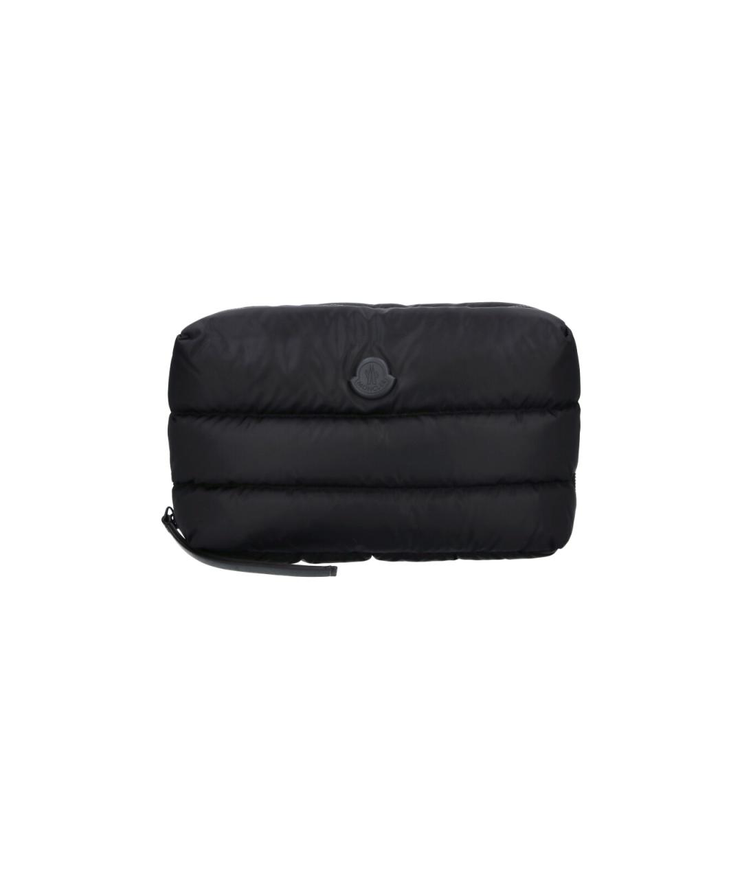 MONCLER Черная кожаная барсетка, фото 1