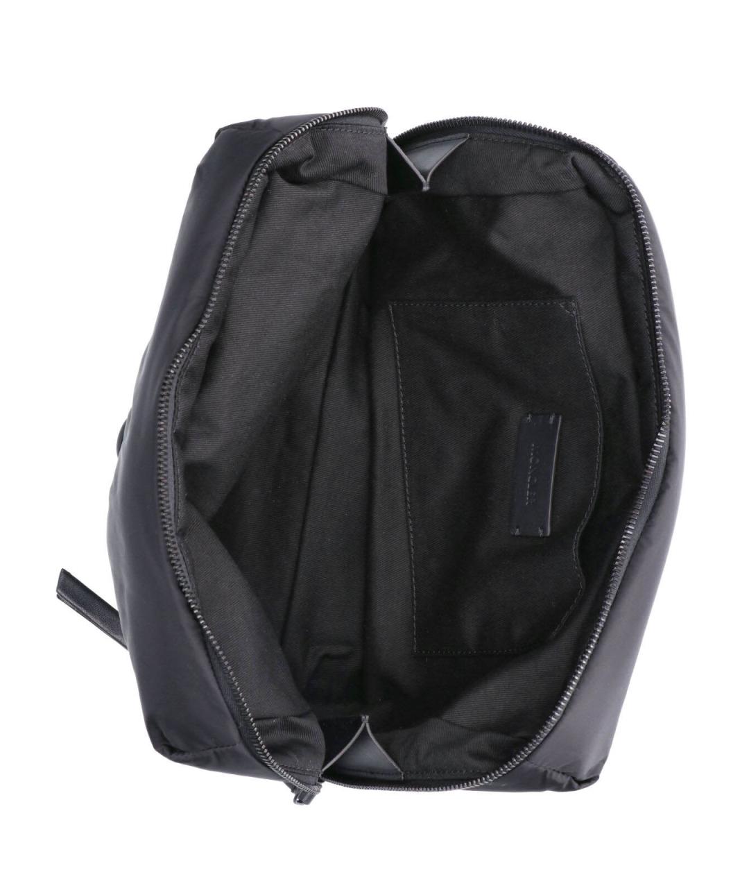 MONCLER Черная кожаная барсетка, фото 4