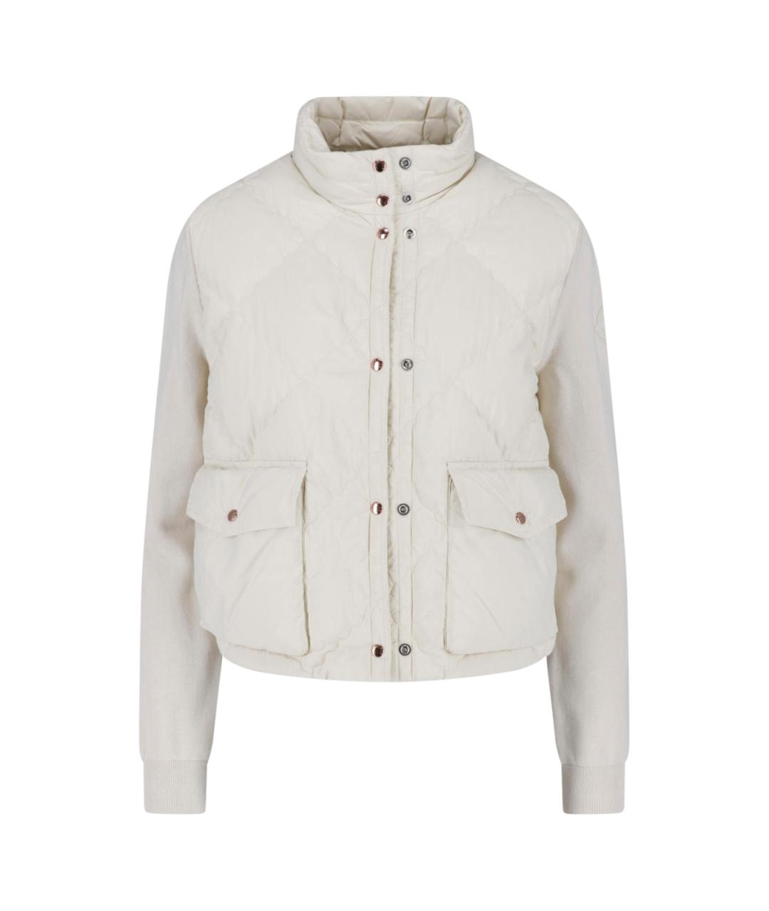 MONCLER Белая полиамидовая куртка, фото 1