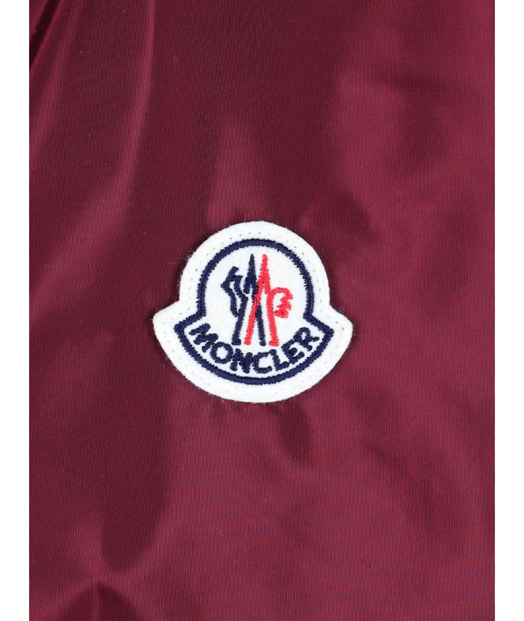 MONCLER Бордовая полиамидовая куртка, фото 5