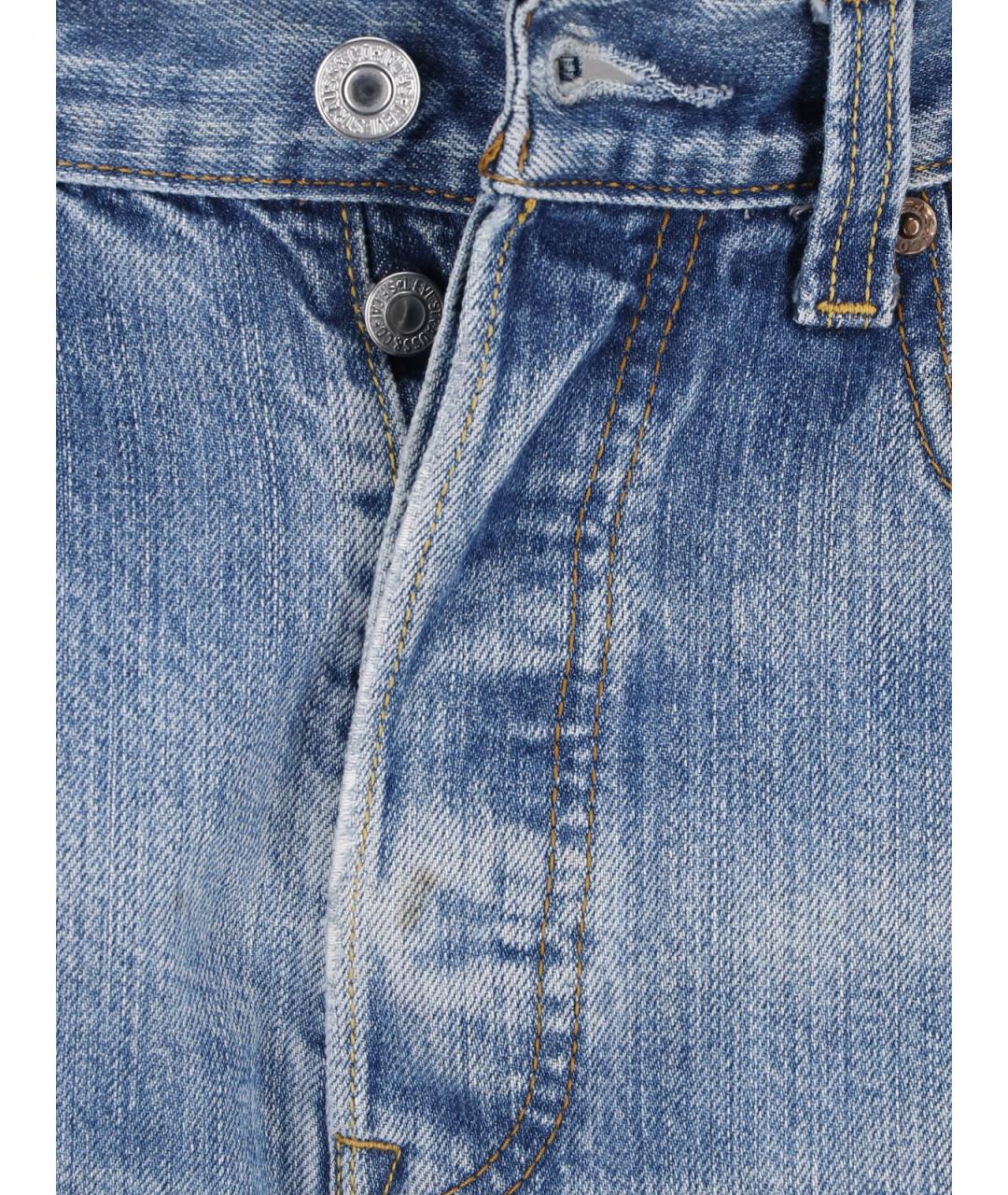 RE/DONE Синие хлопковые шорты, фото 4