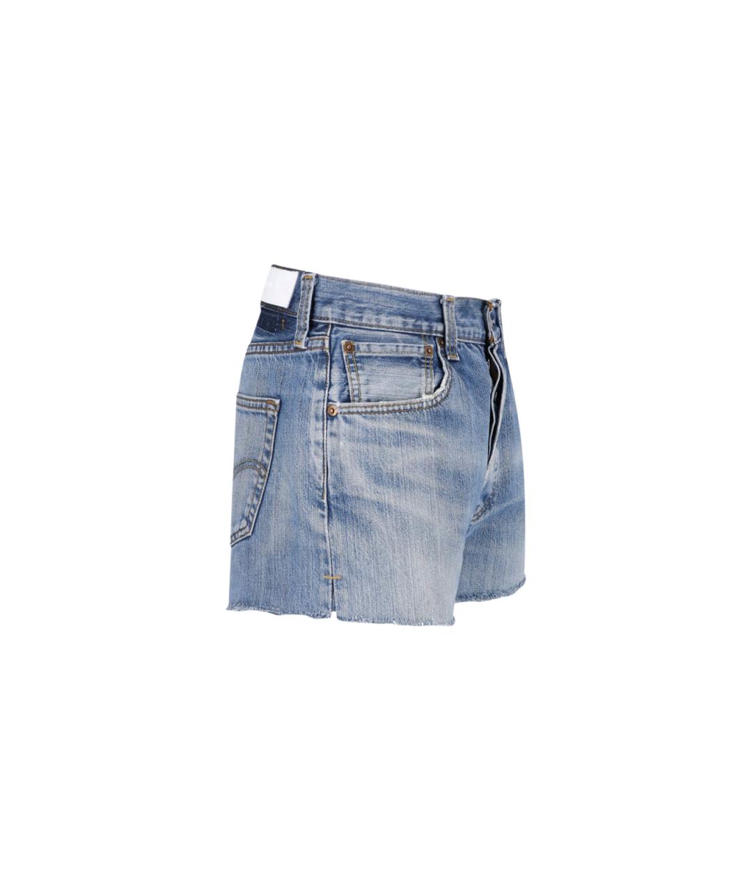 RE/DONE Синие хлопковые шорты, фото 3