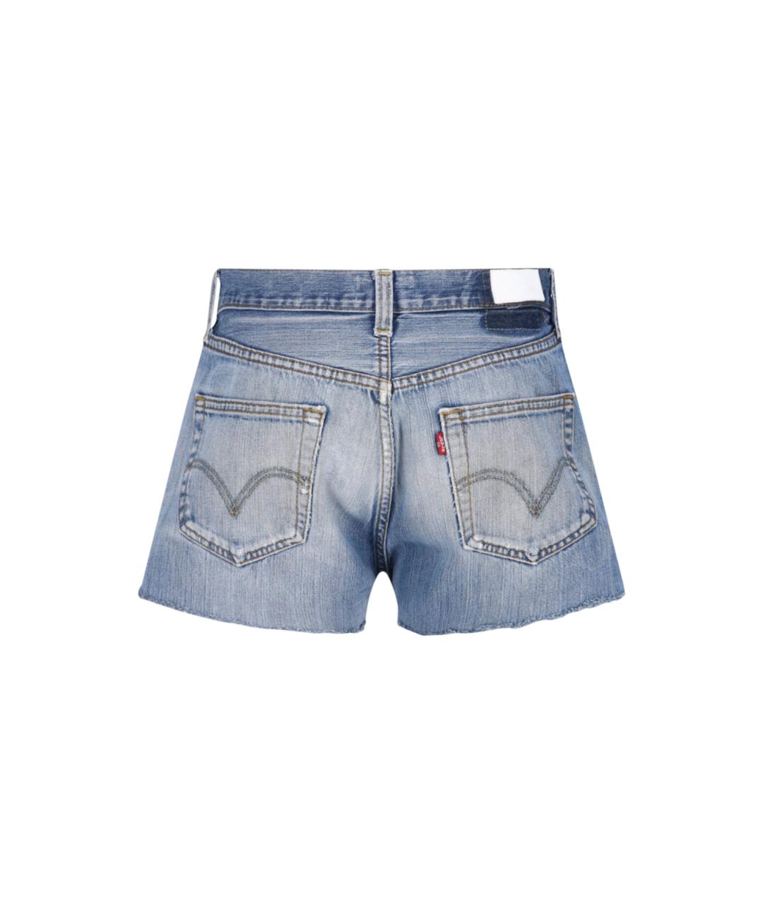 RE/DONE Синие хлопковые шорты, фото 2