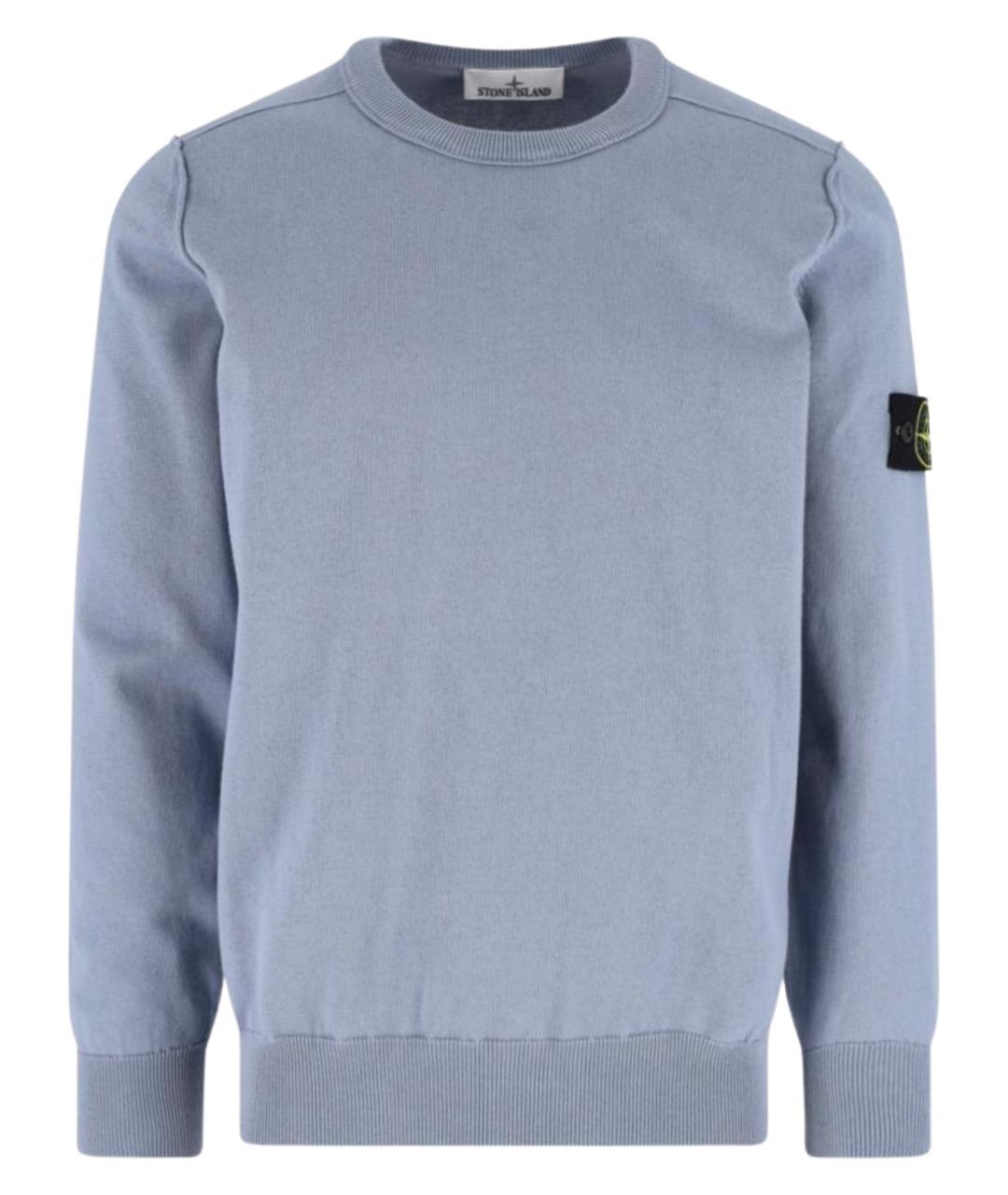 STONE ISLAND Голубой хлопковый джемпер / свитер, фото 1