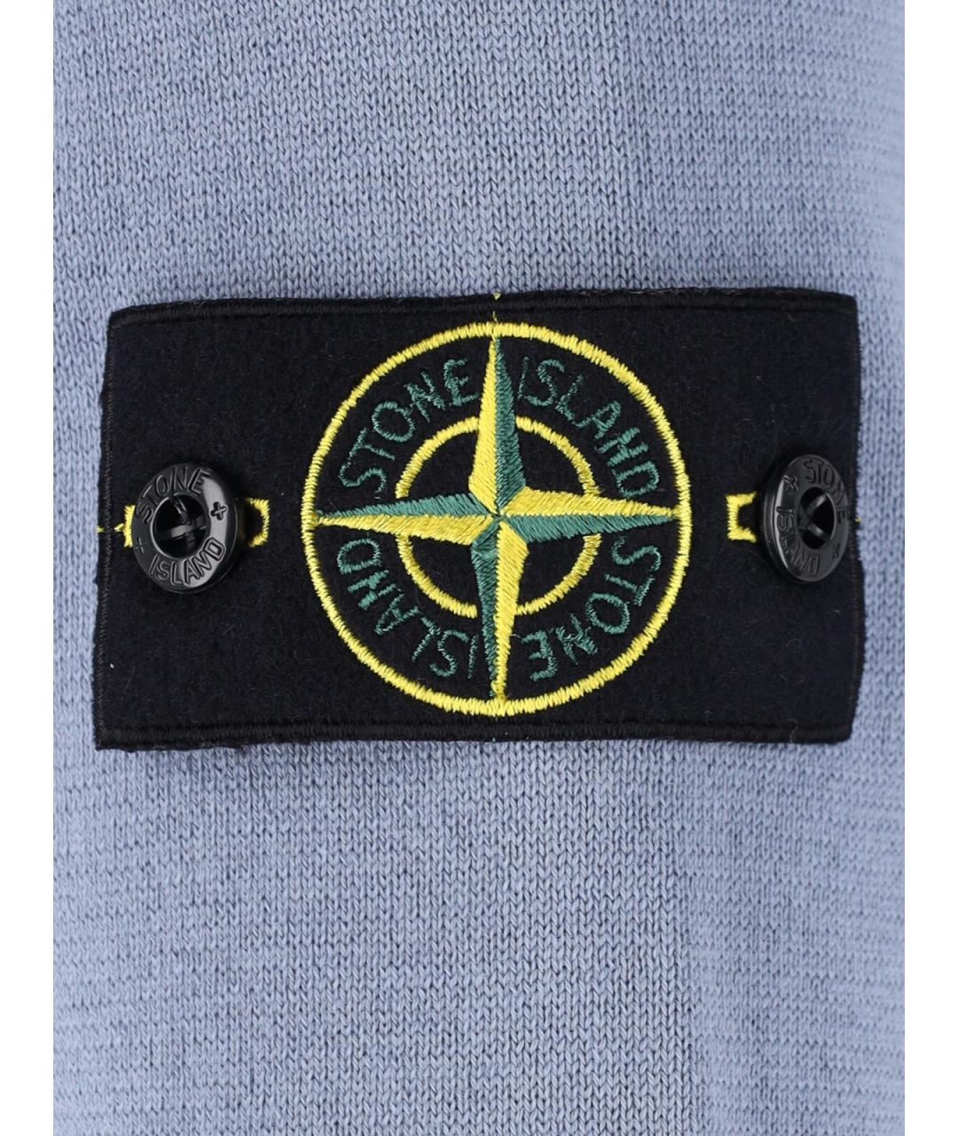 STONE ISLAND Голубой хлопковый джемпер / свитер, фото 3