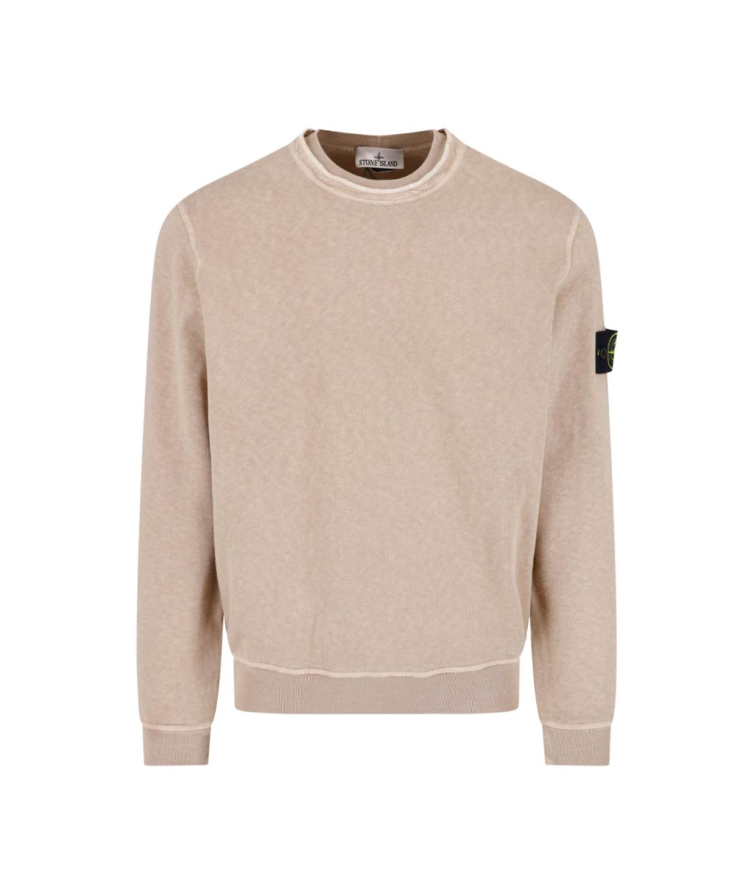 STONE ISLAND Бежевый хлопковый джемпер / свитер, фото 1