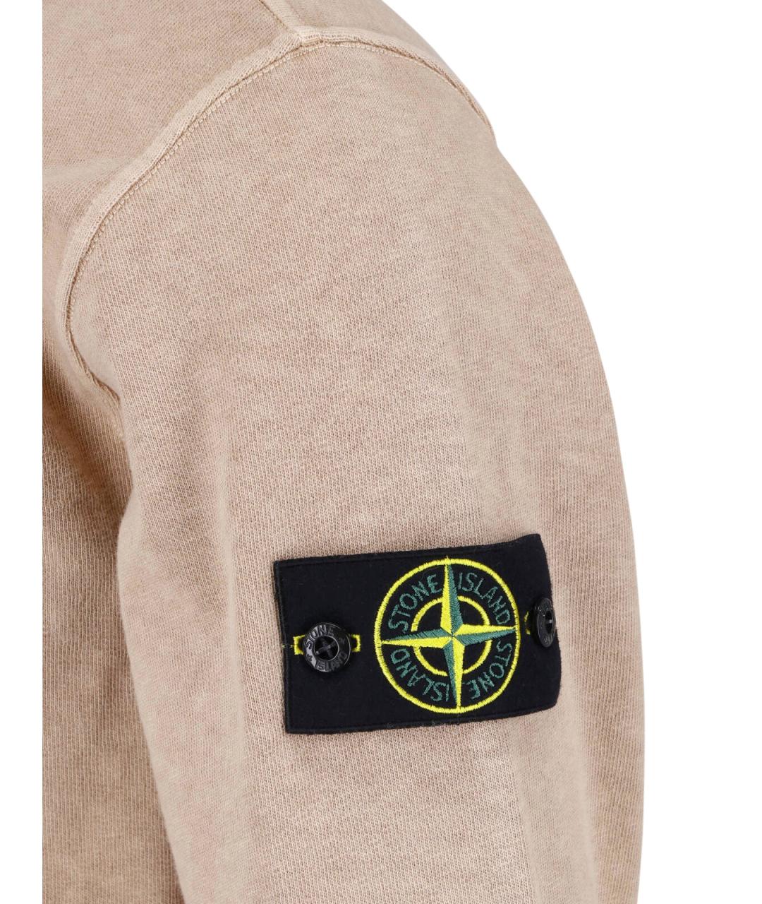 STONE ISLAND Бежевый хлопковый джемпер / свитер, фото 3