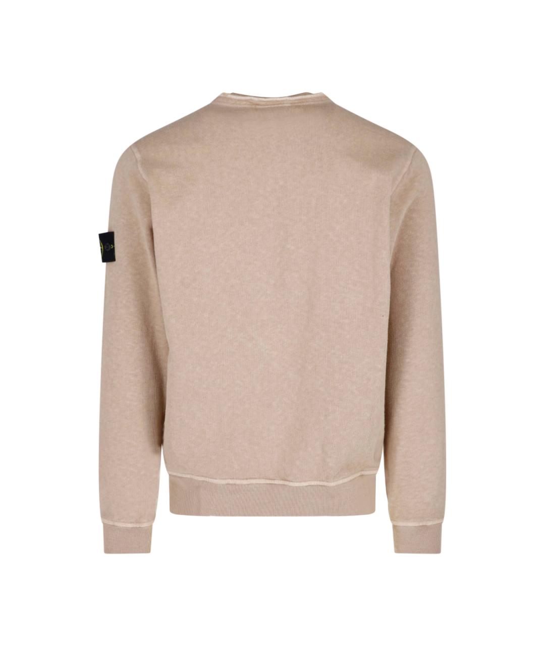 STONE ISLAND Бежевый хлопковый джемпер / свитер, фото 2