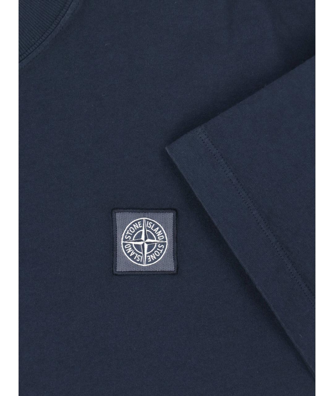 STONE ISLAND Синяя хлопковая футболка, фото 3