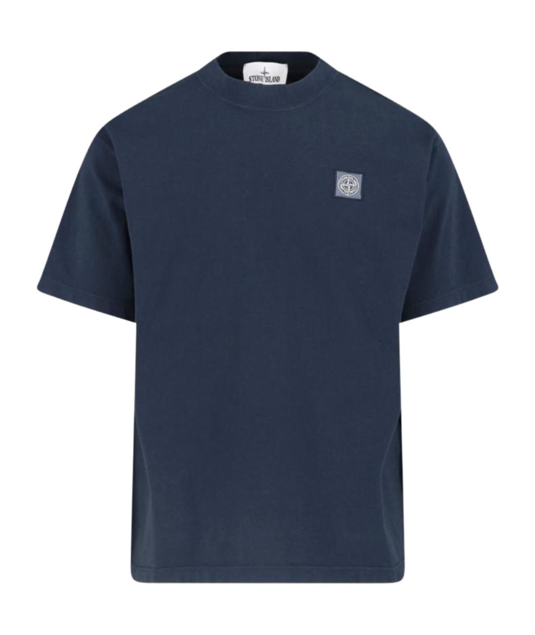STONE ISLAND Синяя хлопковая футболка, фото 1