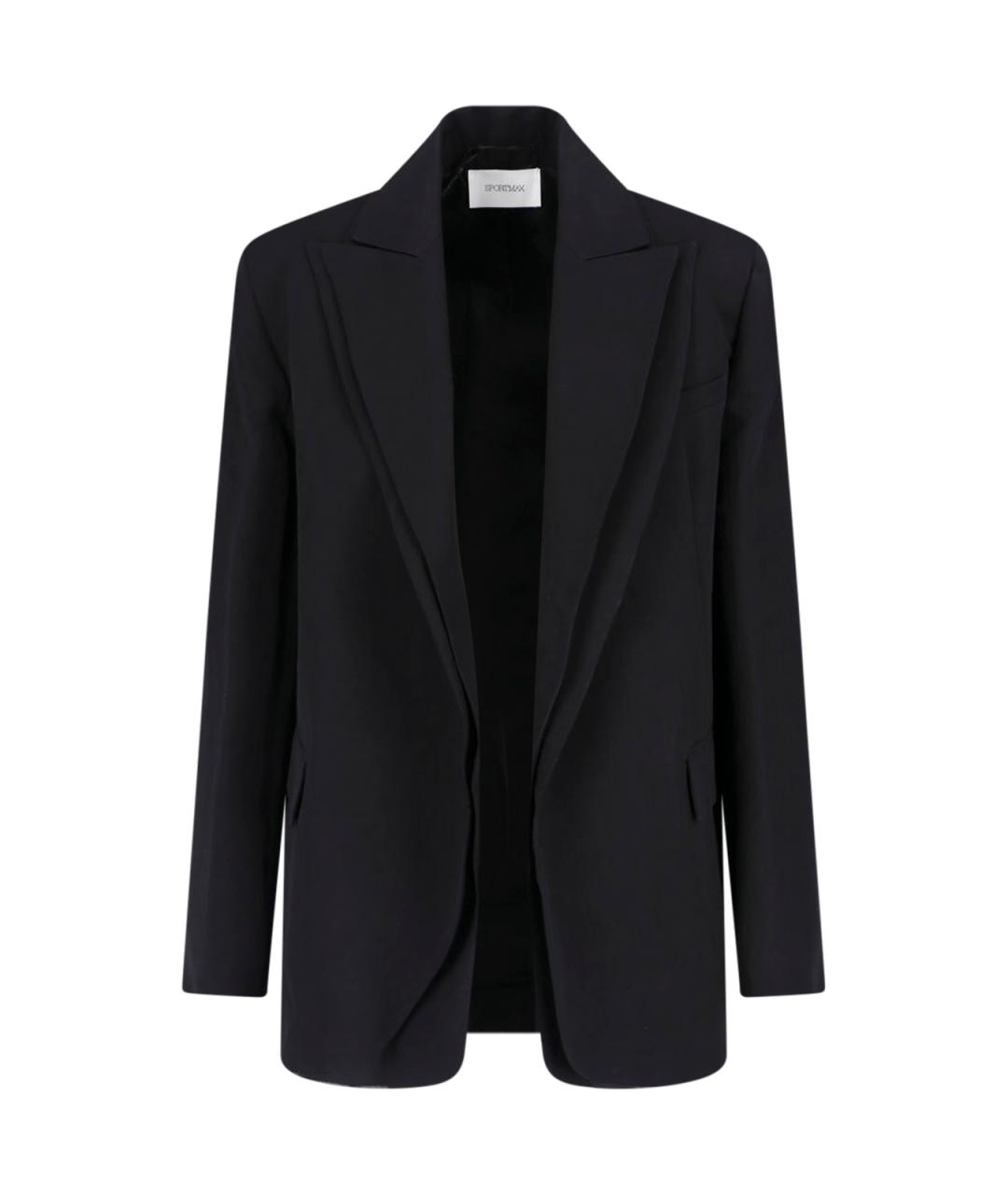 SPORTMAX Черный вискозный жакет/пиджак, фото 1