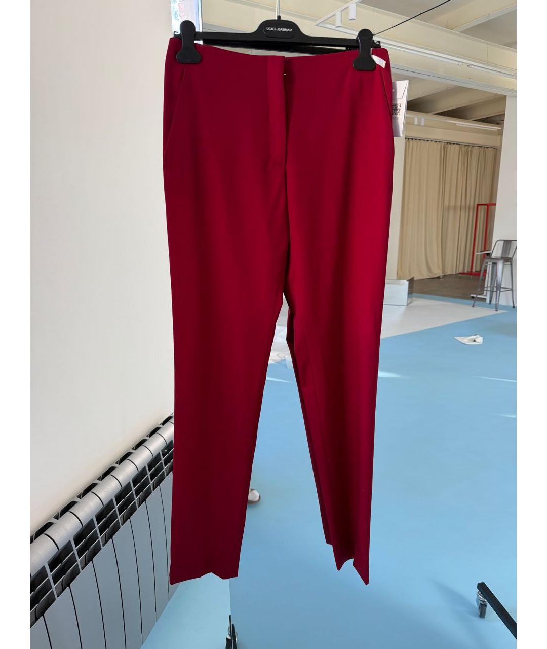 CHRISTIAN DIOR Бордовые шерстяные прямые брюки, фото 2