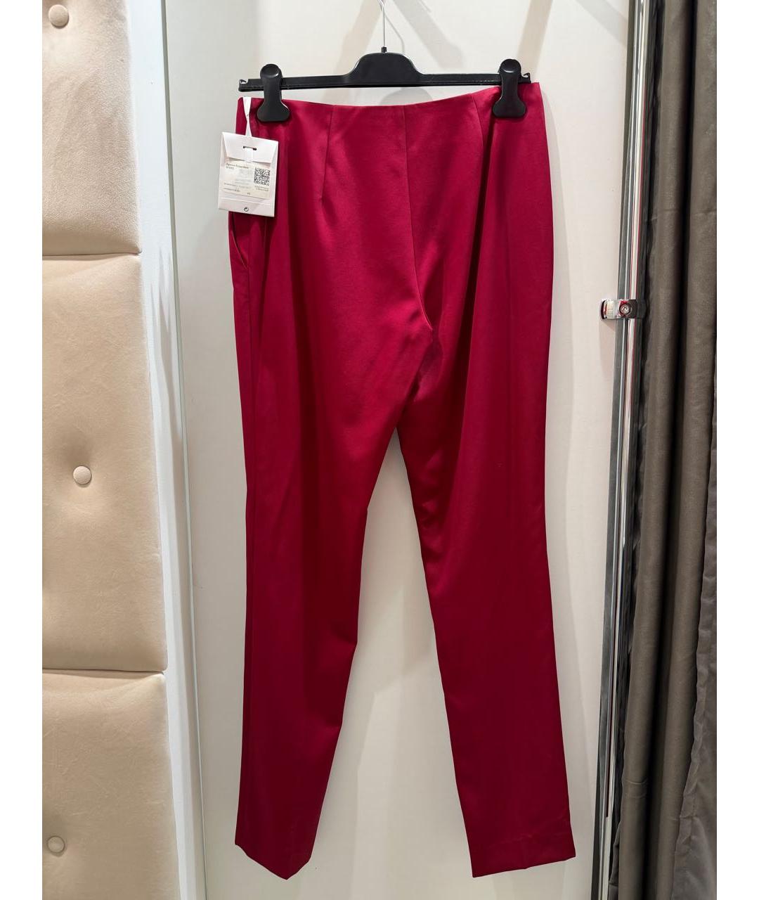 CHRISTIAN DIOR Бордовые шерстяные прямые брюки, фото 3