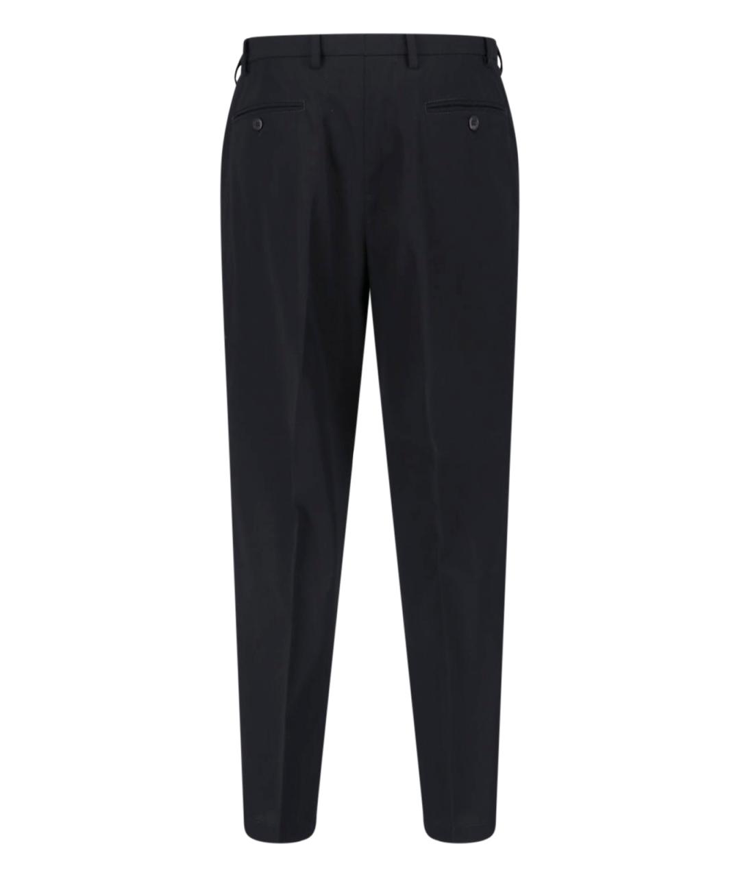 PRADA Черные хлопковые повседневные брюки, фото 2