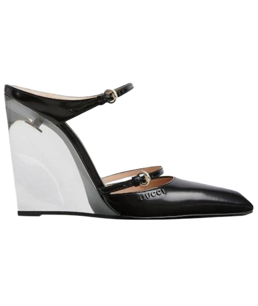 GUCCI Черные кожаные туфли, фото 1