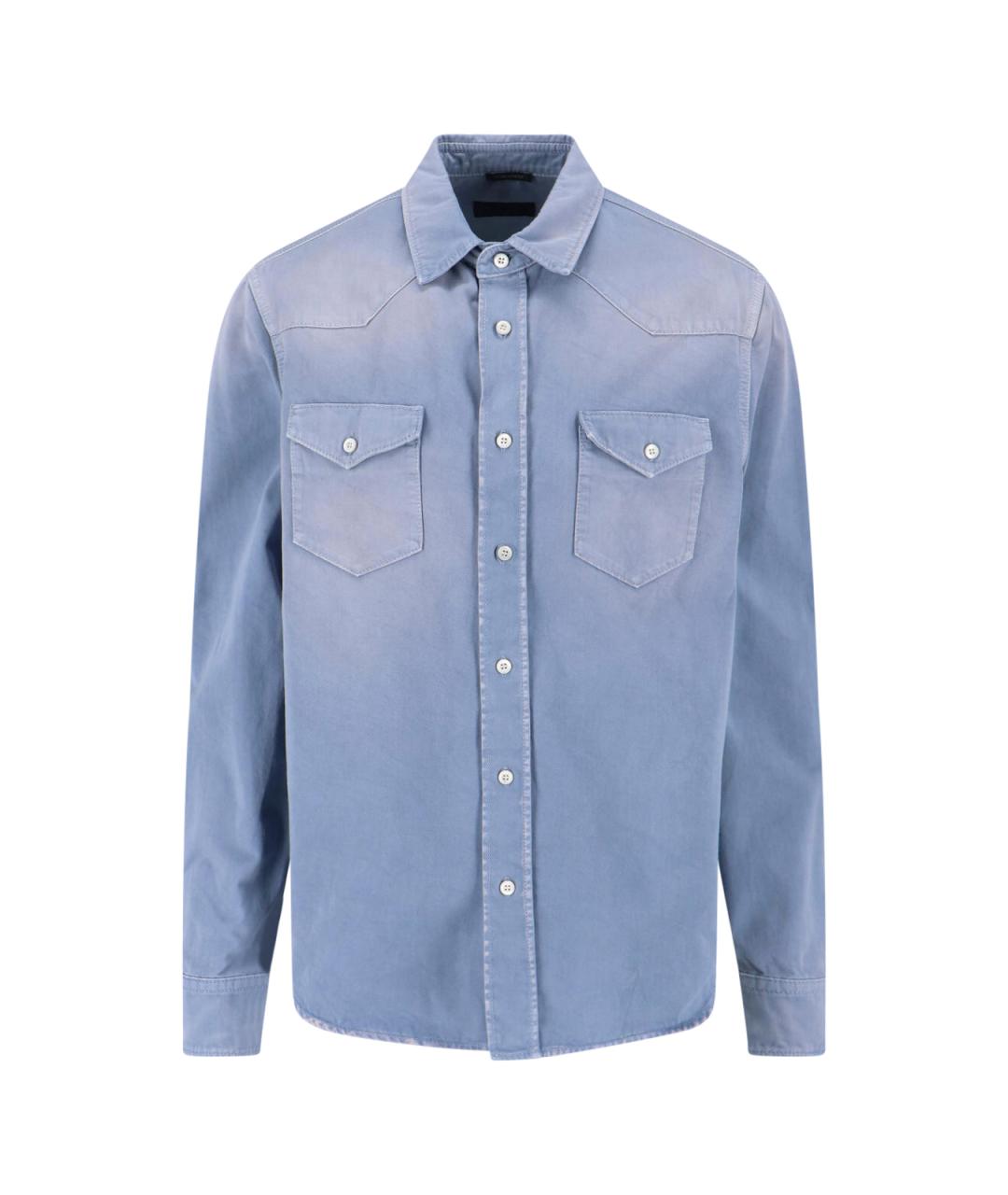 PRADA Голубая хлопковая кэжуал рубашка, фото 1