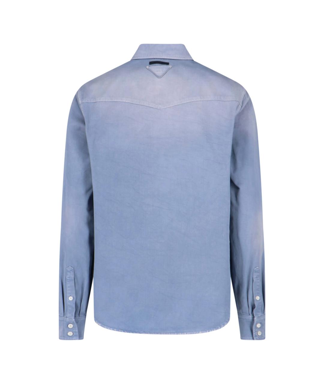 PRADA Голубая хлопковая кэжуал рубашка, фото 2