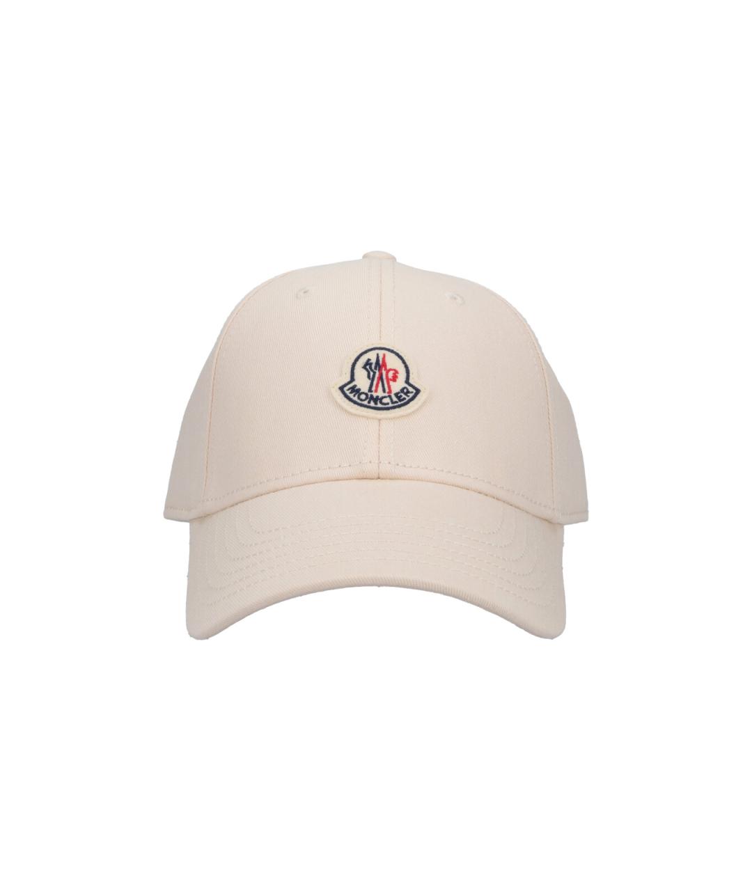 MONCLER Белая хлопковая кепка, фото 1